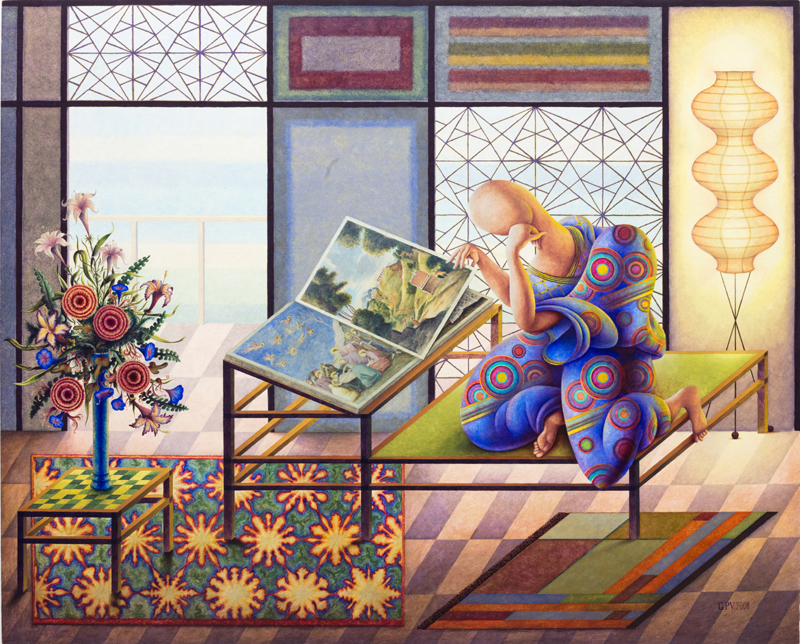 GUILLERMO P�REZ VILLALTA, Artista viendo un libro de arte, 2008