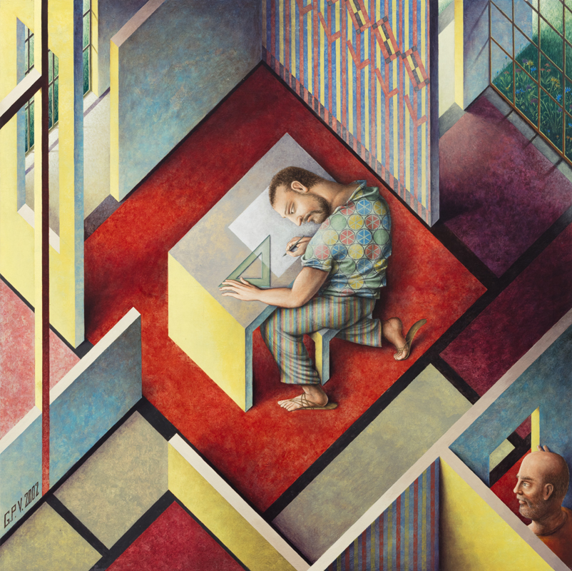 GUILLERMO P�REZ VILLALTA, Hombre dibujando, 2002