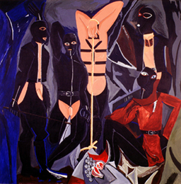 RAFAEL AGREDANO. La chambre en noir. 1995-96. 195,5 x 195,4 x 2,5 cm. leo sobre tela