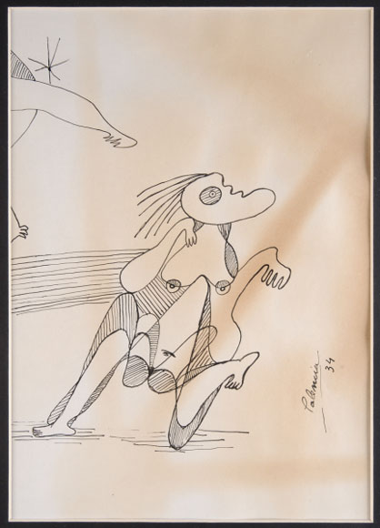 BENJAM&Iacute;N PALENCIA. Sin t&iacute;tulo, 1934. 29 x 20,5 cm. Tinta sobre papel